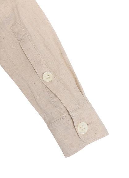 COTTON/LINEN POPLIN PLEATED OVERSIZE SHIRT