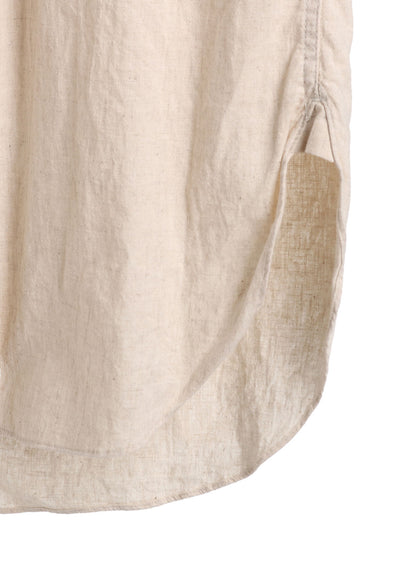 COTTON/LINEN POPLIN PLEATED OVERSIZE SHIRT