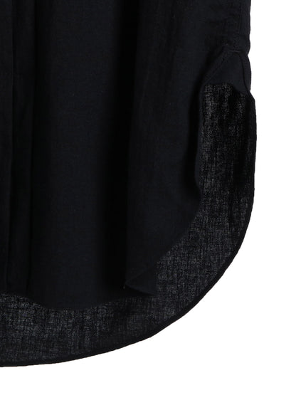 COTTON/LINEN POPLIN PLEATED OVERSIZE SHIRT