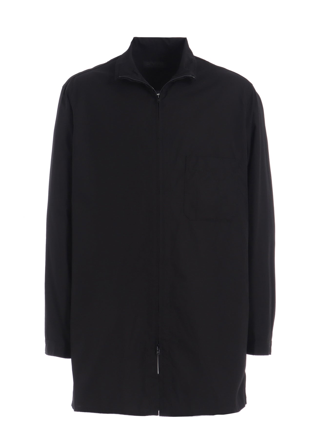COTTON BROAD STAND COLLAR ZIPPER SHIRT