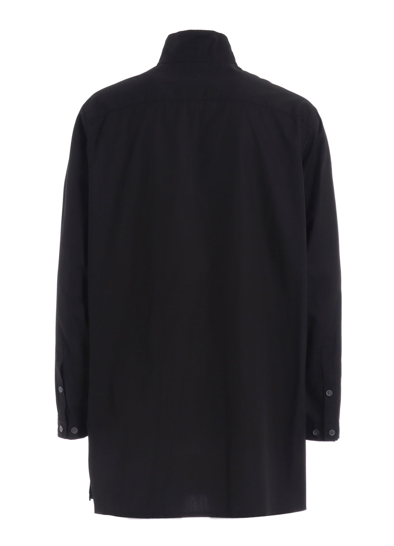 COTTON BROAD STAND COLLAR ZIPPER SHIRT