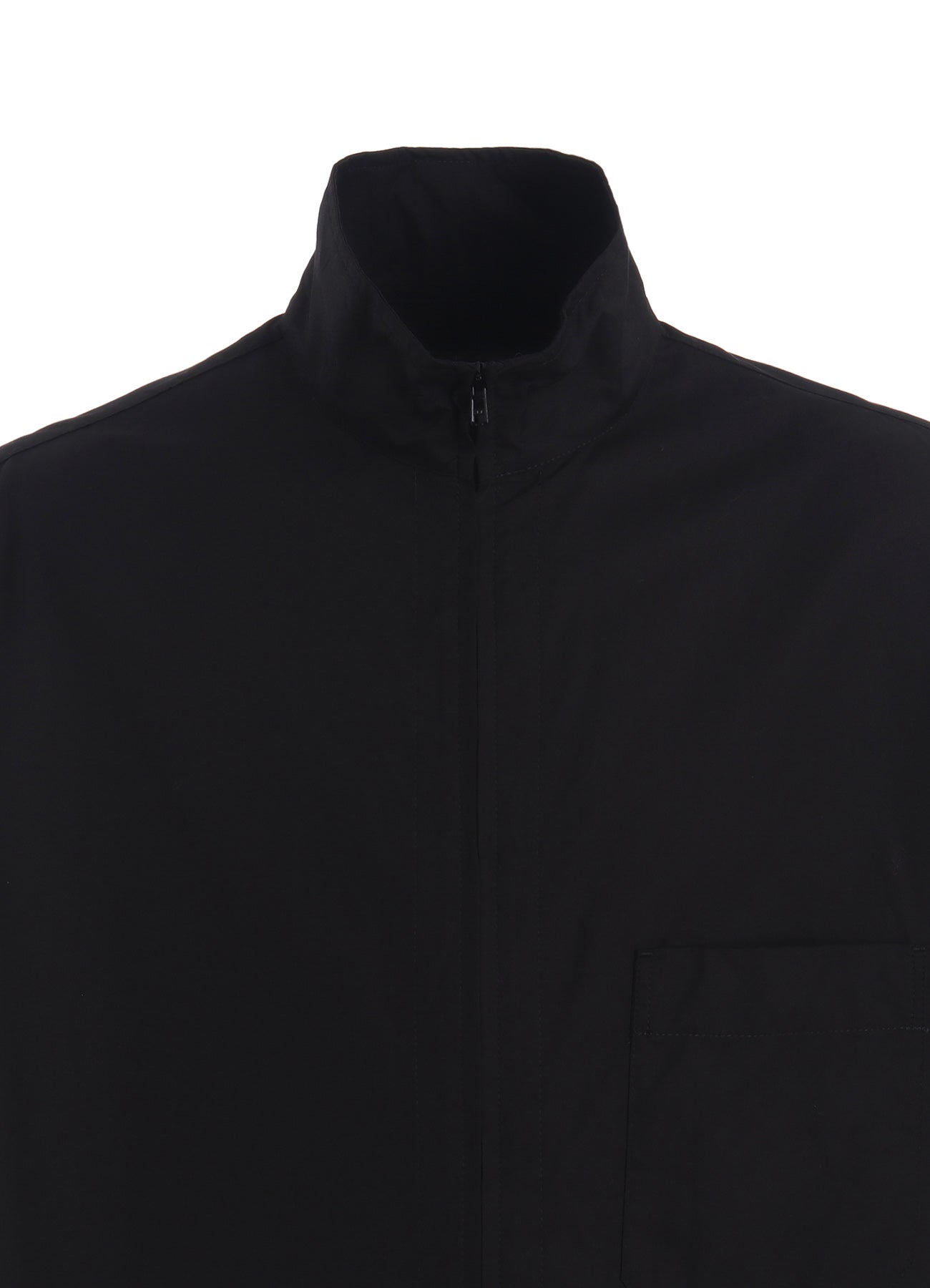 COTTON BROAD STAND COLLAR ZIPPER SHIRT