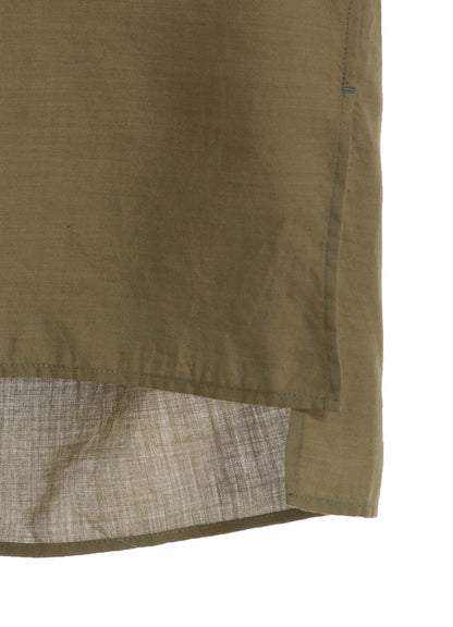 COTTON/TENCEL BROAD RIBBON COLLAR SHIRT