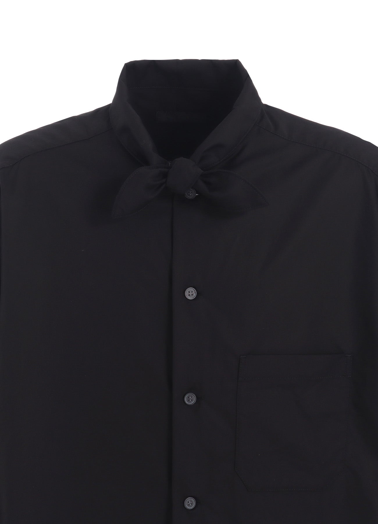 COTTON BROAD RIBBON COLLAR SHIRT