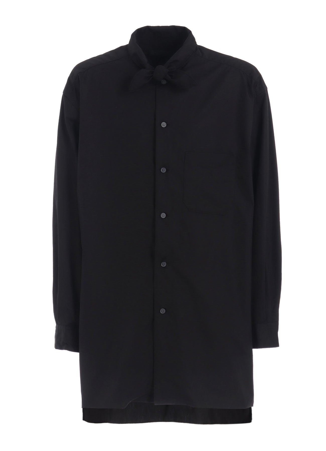 COTTON BROAD RIBBON COLLAR SHIRT
