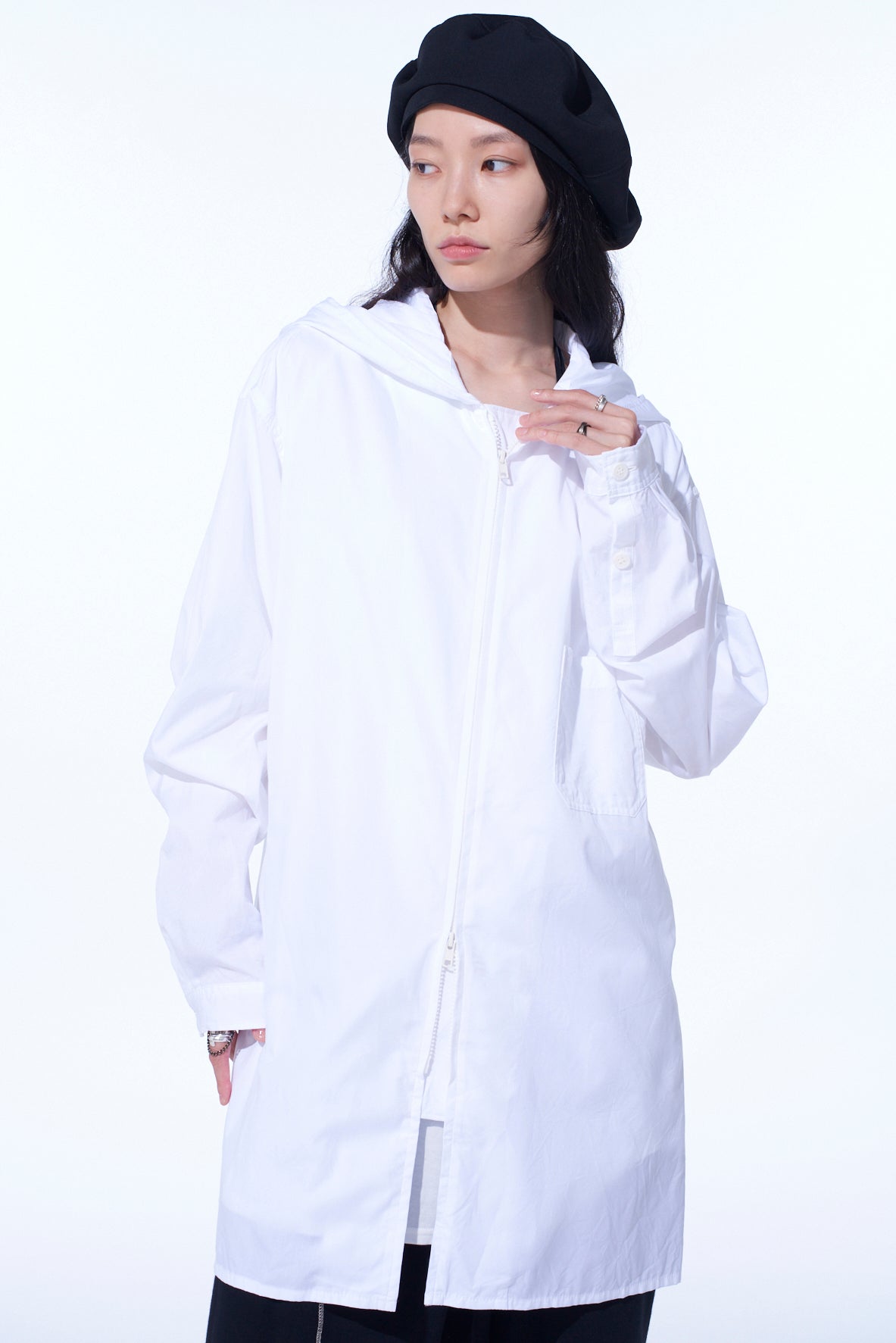 COTTON BROAD HOODED SHIRT