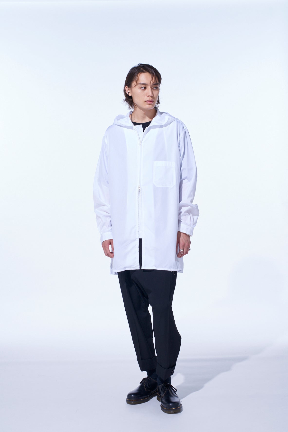 COTTON BROAD HOODED SHIRT