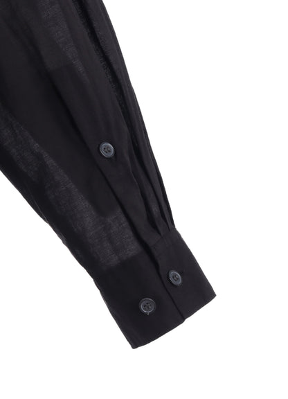 COTTON SILK LOAN OVERSIZED DOUBLE COLLAR MILITARY SHIRT