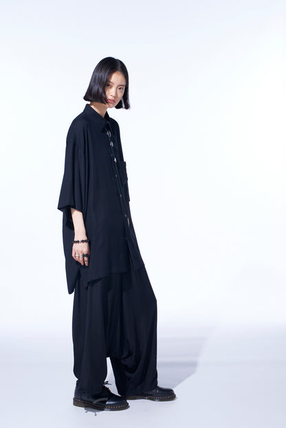 RAYON TWILL OVERSIZED SHORT-SLEEVE SHIRT