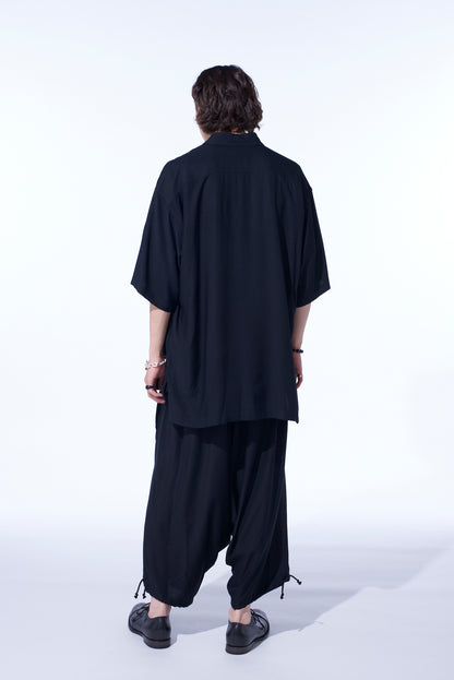 RAYON TWILL OVERSIZED SHORT-SLEEVE SHIRT