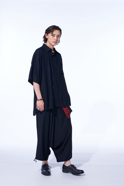RAYON TWILL OVERSIZED SHORT-SLEEVE SHIRT