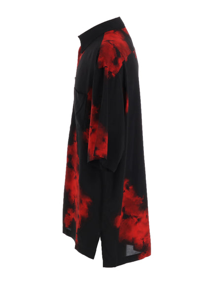 FLAMES PATTERN OVERSIZED SHORT-SLEEVE SHIRT