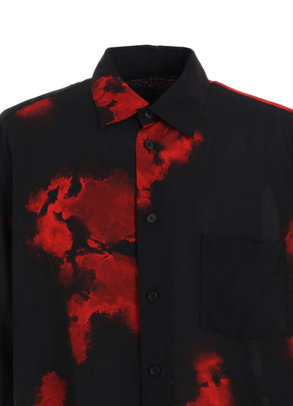 FLAMES PATTERN OVERSIZED SHORT-SLEEVE SHIRT