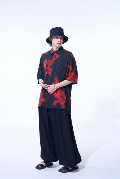 FLAMES PATTERN OVERSIZED SHORT-SLEEVE SHIRT