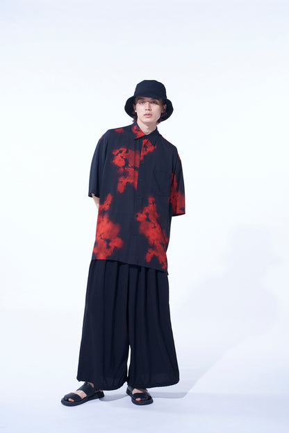 FLAMES PATTERN OVERSIZED SHORT-SLEEVE SHIRT