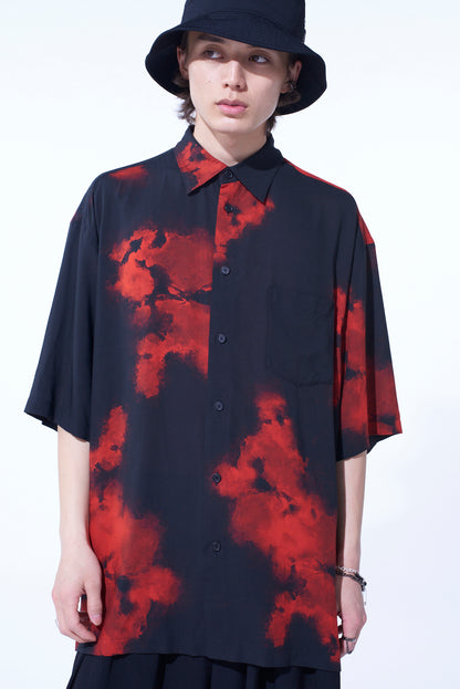 FLAMES PATTERN OVERSIZED SHORT-SLEEVE SHIRT