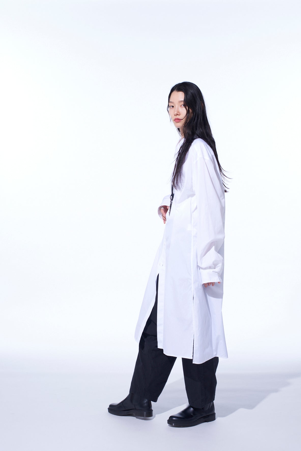 COTTON BROAD REGULAR COLLAR LONG SHIRT
