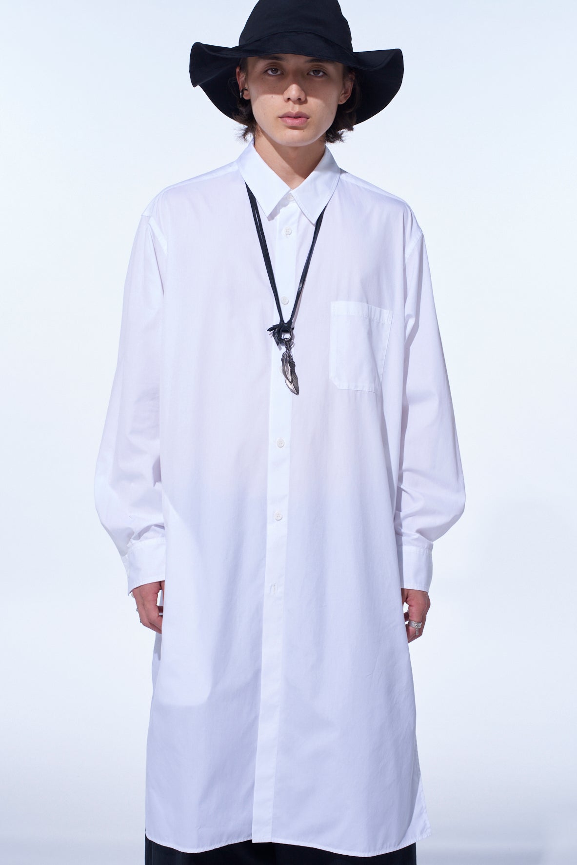 COTTON BROAD REGULAR COLLAR LONG SHIRT