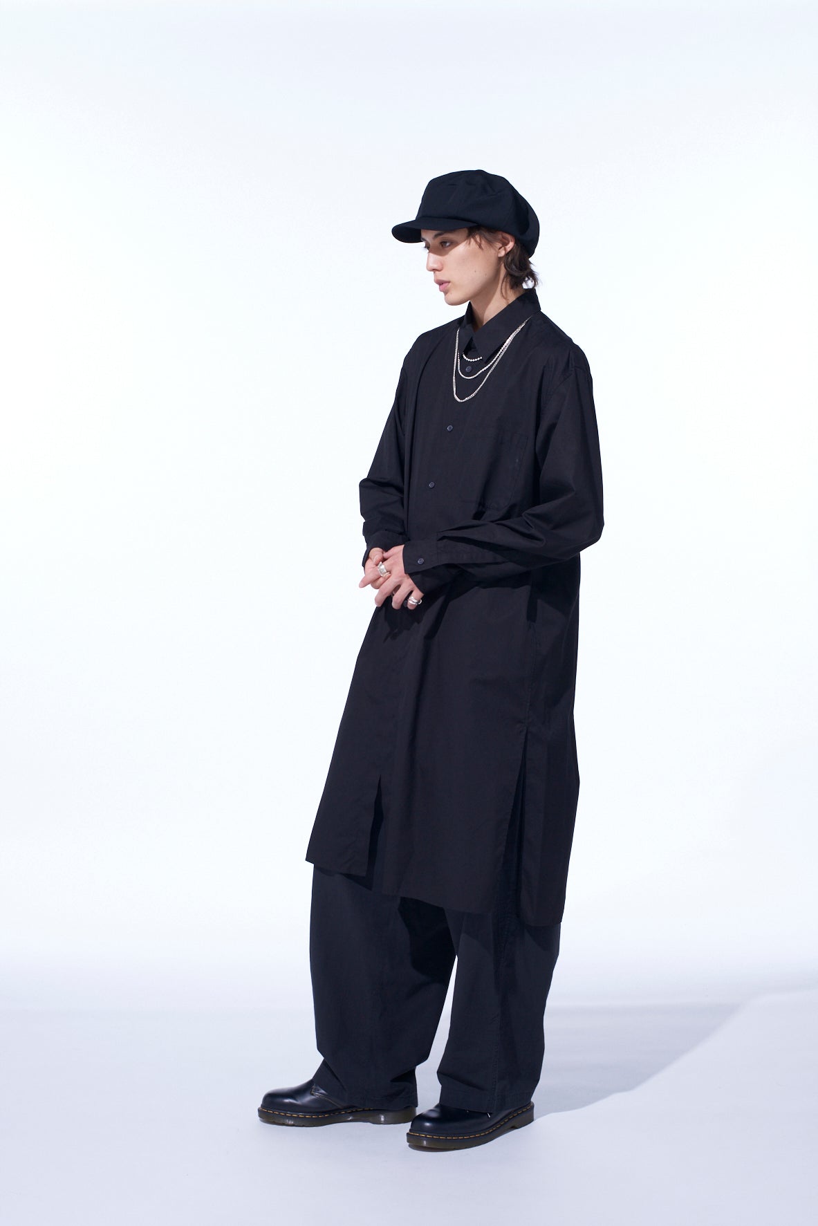 COTTON BROAD REGULAR COLLAR LONG SHIRT