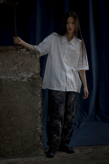 S’YTE × GDC Collaborate Collection- EMBROIDERY OPEN COLLAR SHIRT