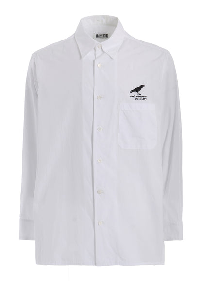 COTTON BROAD CROW EMBROIDERED SHIRT