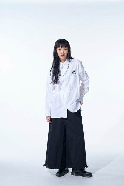 COTTON BROAD CROW EMBROIDERED SHIRT