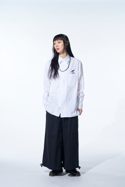 COTTON BROAD CROW EMBROIDERED SHIRT