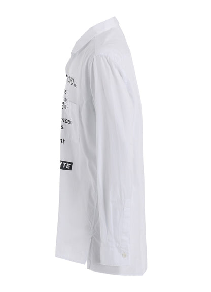 COTTON BROAD「Black is modest」MESSAGE PRINTED SHIRT