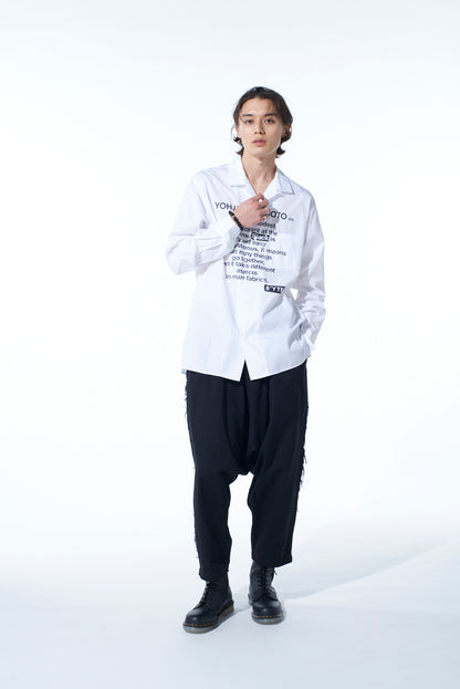COTTON BROAD「Black is modest」MESSAGE PRINTED SHIRT