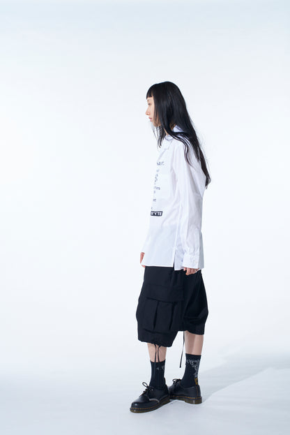 COTTON BROAD「Black is modest」MESSAGE PRINTED SHIRT
