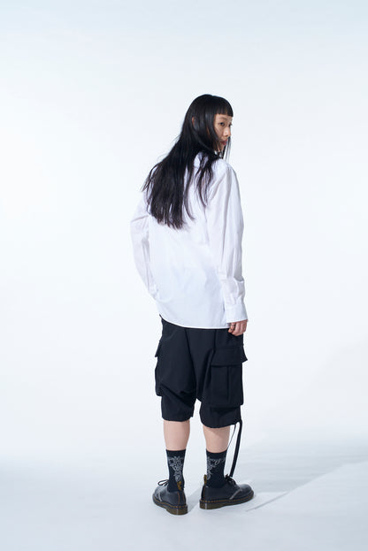 COTTON BROAD「Black is modest」MESSAGE PRINTED SHIRT