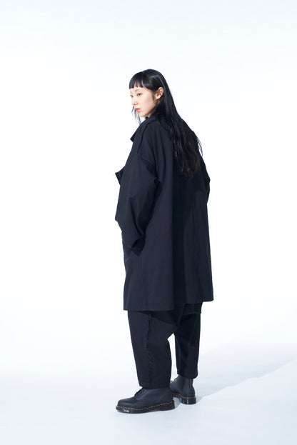 COTTON DRILL CUT-OUT DRAPE COAT