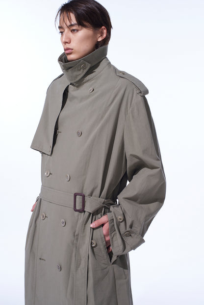 BRUSHED WASHER FINISH BROAD TRENCH COAT