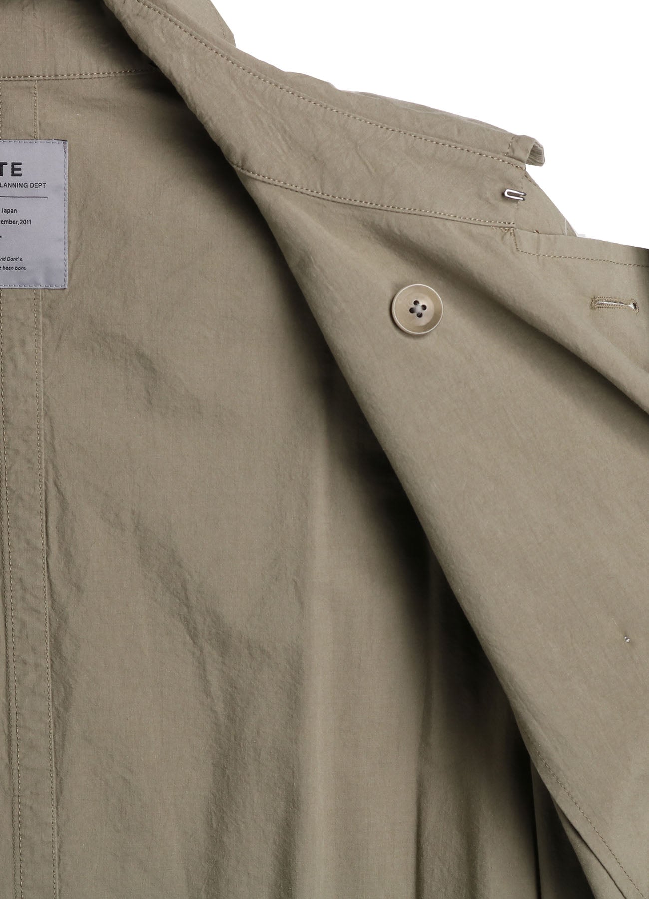 BRUSHED WASHER FINISH BROAD TRENCH COAT
