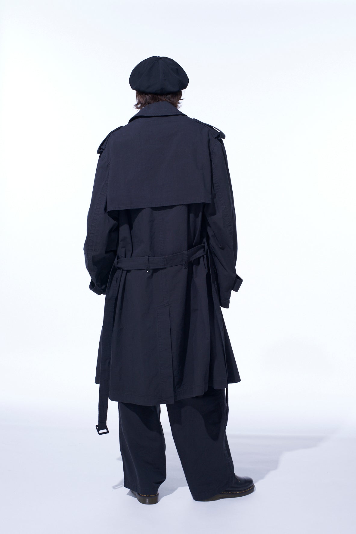 BRUSHED WASHER FINISH BROAD TRENCH COAT