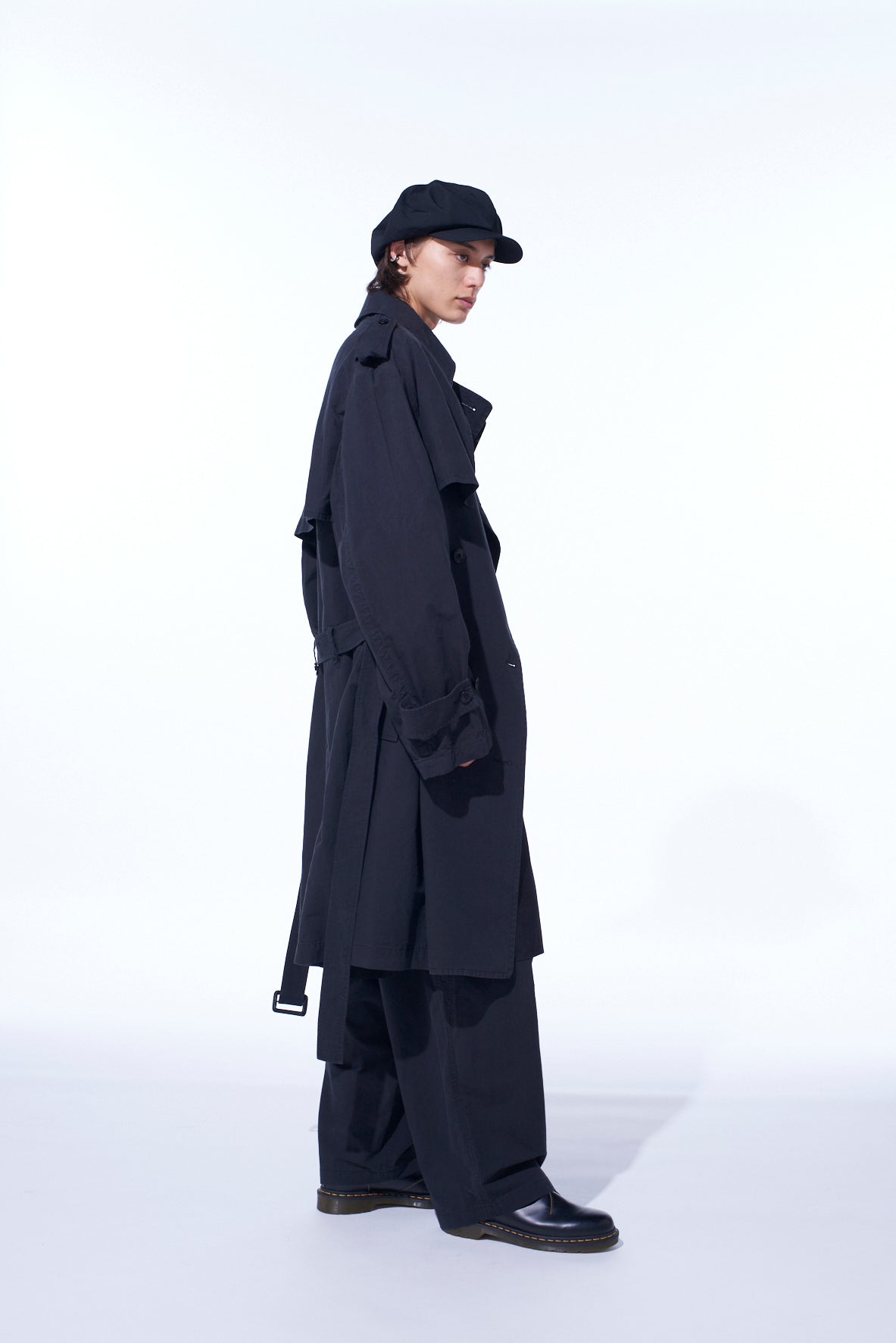 BRUSHED WASHER FINISH BROAD TRENCH COAT