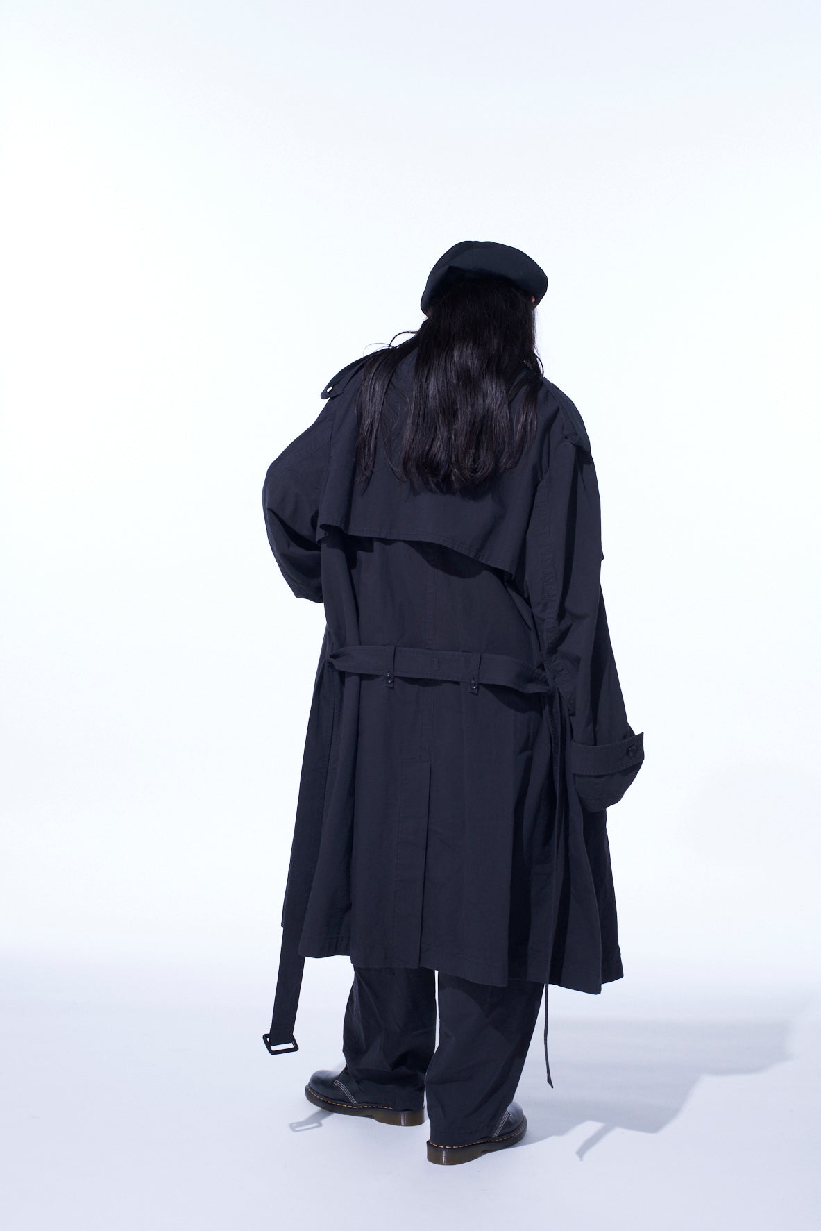 BRUSHED WASHER FINISH BROAD TRENCH COAT