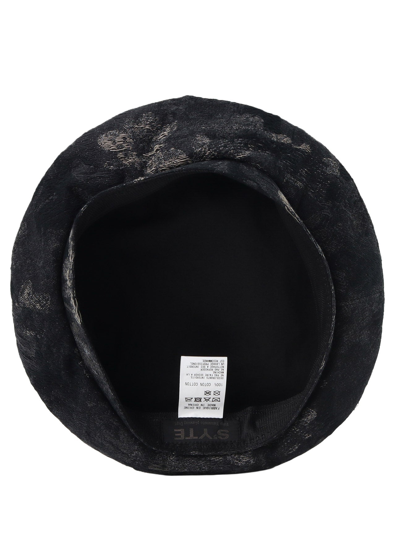 FADED FLORAL JACQUARD BERET