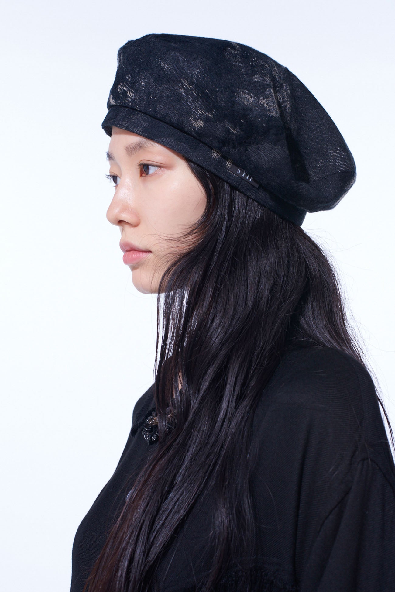 FADED FLORAL JACQUARD BERET