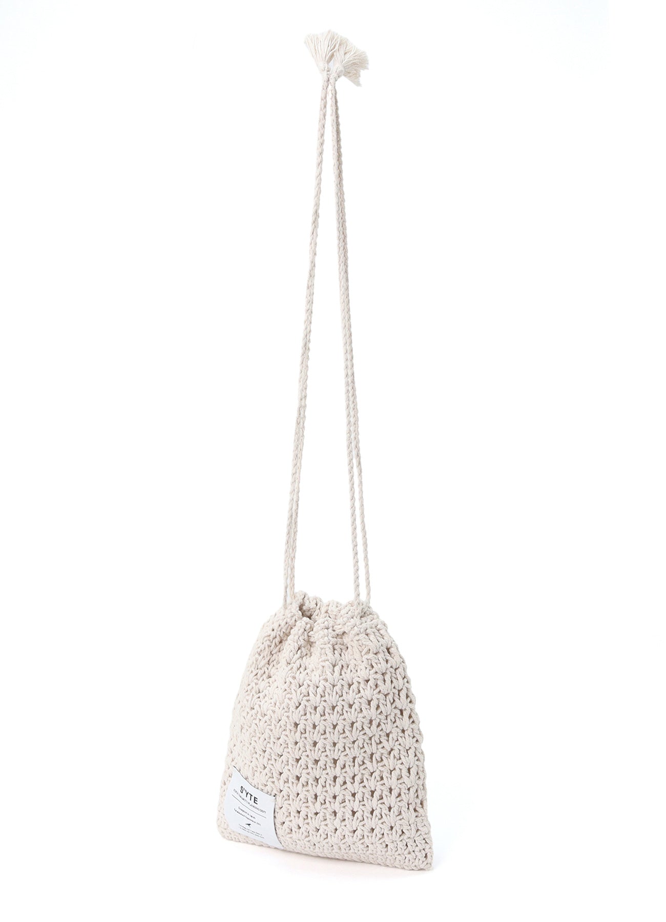 KNITTED DRAWSTRING MINI BAG