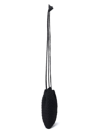 KNITTED DRAWSTRING MINI BAG
