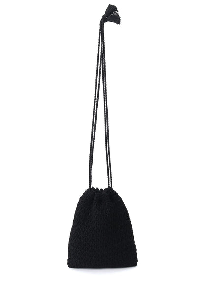 KNITTED DRAWSTRING MINI BAG