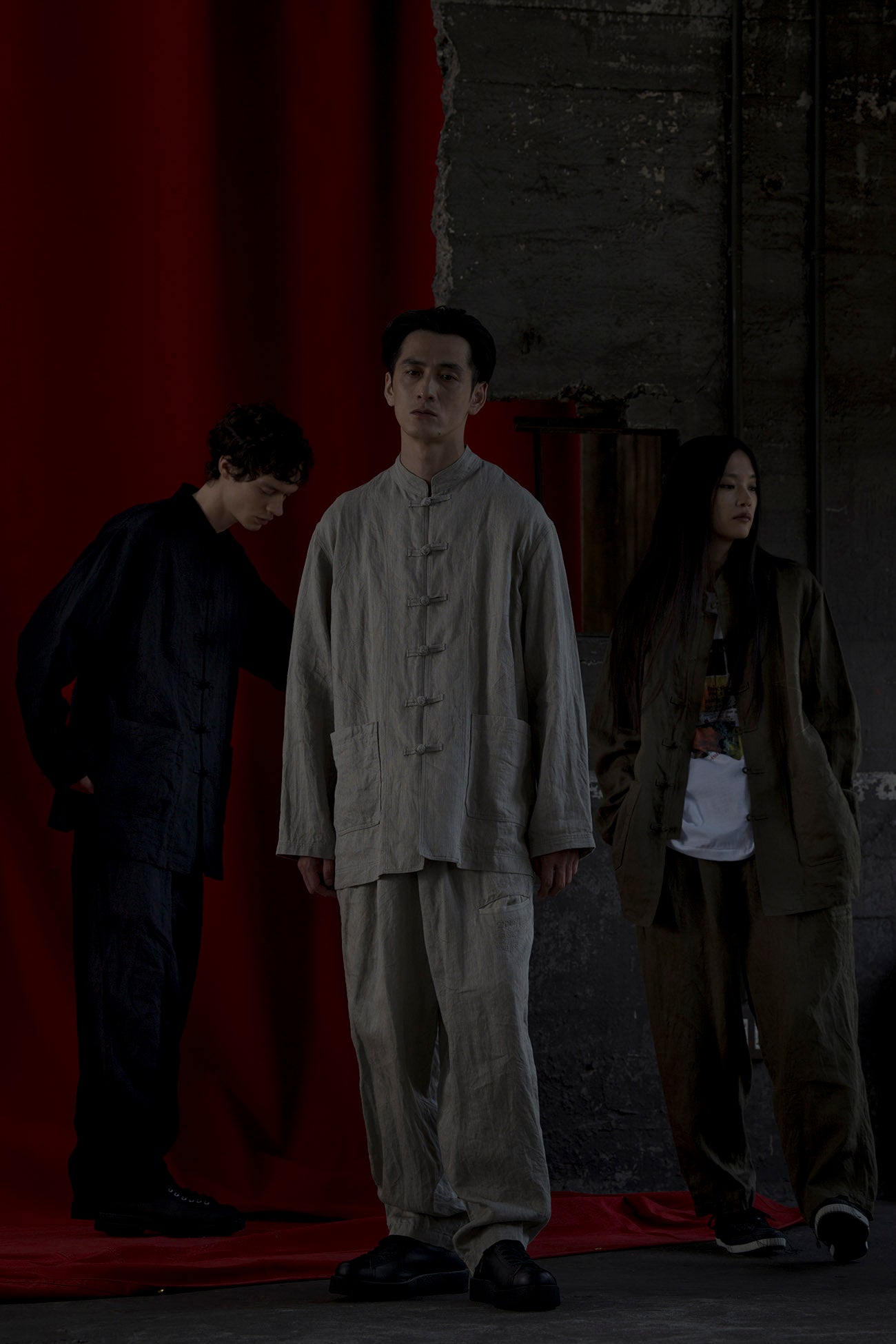 S’YTE × GDC Collaborate Collection- VINTAGE LINEN CHINO CLOTH OCTAGON STAR EMBROIDERY CHINA JACKET