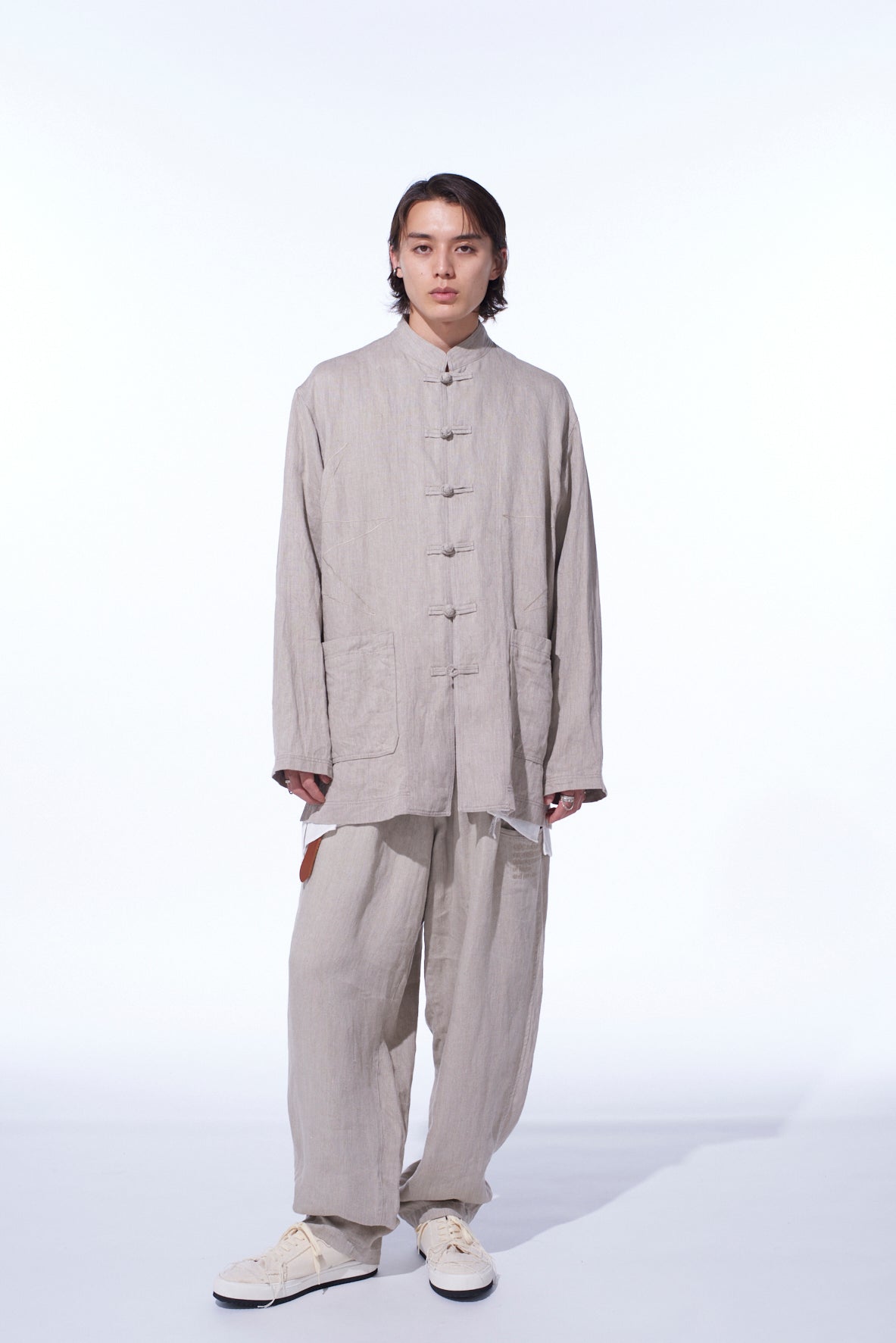 S’YTE × GDC Collaborate Collection- VINTAGE LINEN CHINO CLOTH OCTAGON STAR EMBROIDERY CHINA JACKET