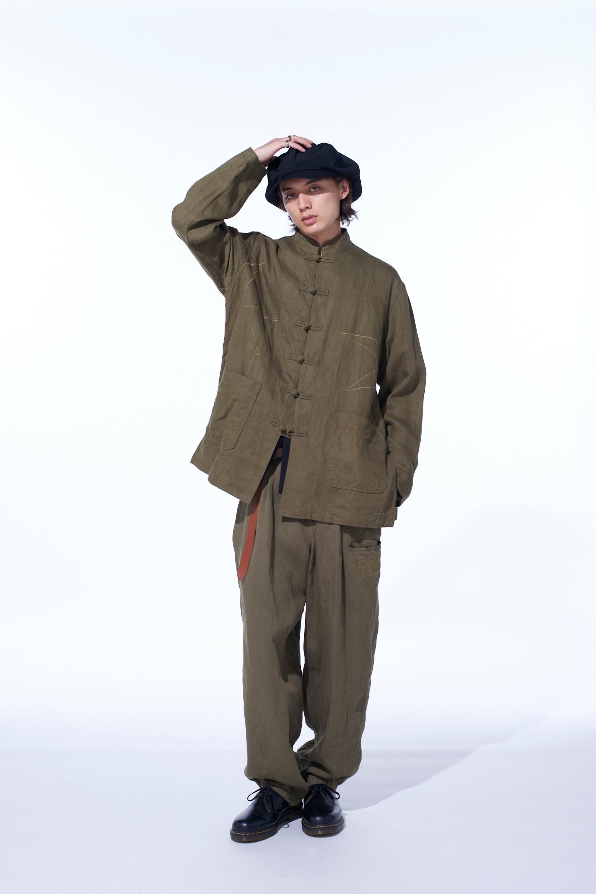 S’YTE × GDC Collaborate Collection- VINTAGE LINEN CHINO CLOTH OCTAGON STAR EMBROIDERY CHINA JACKET