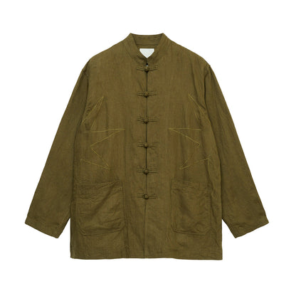 S’YTE × GDC Collaborate Collection- VINTAGE LINEN CHINO CLOTH OCTAGON STAR EMBROIDERY CHINA JACKET