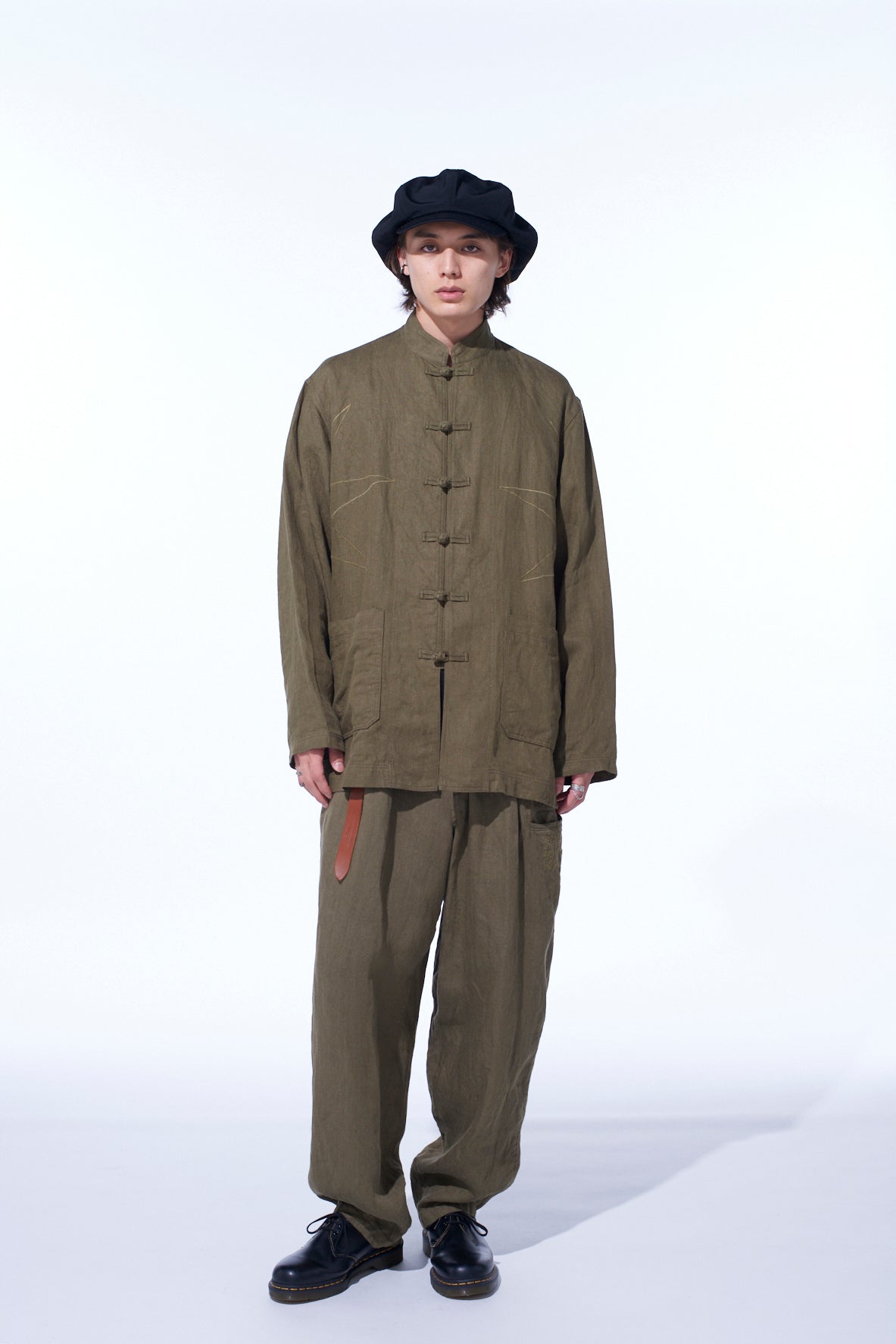 S’YTE × GDC Collaborate Collection- VINTAGE LINEN CHINO CLOTH OCTAGON STAR EMBROIDERY CHINA JACKET