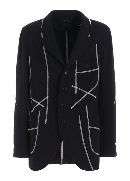 FRENCH TERRY RANDOM STITCH 4 BUTTON JACKET