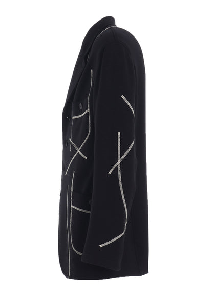 FRENCH TERRY RANDOM STITCH 4 BUTTON JACKET