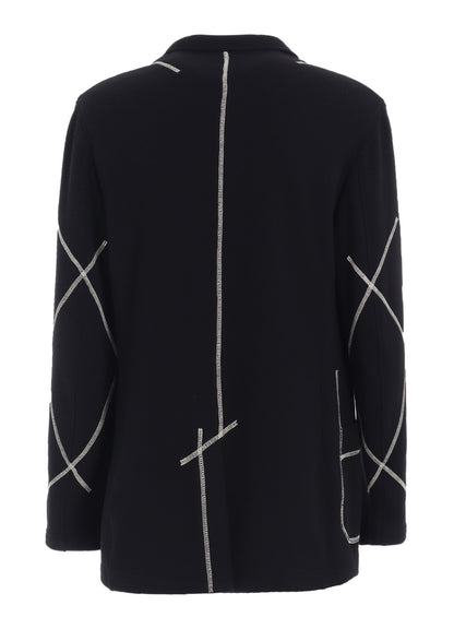 FRENCH TERRY RANDOM STITCH 4 BUTTON JACKET